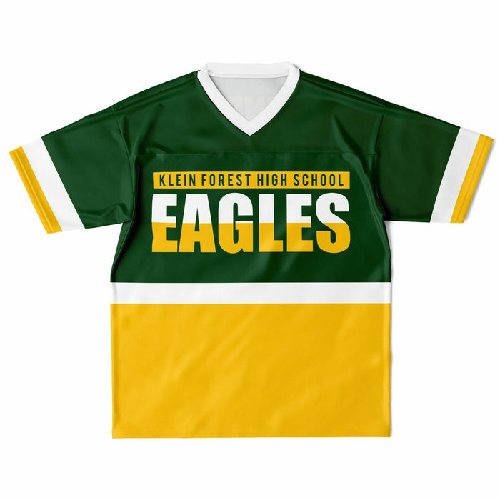 Klein Forest Eagles football jersey laying flat - front 