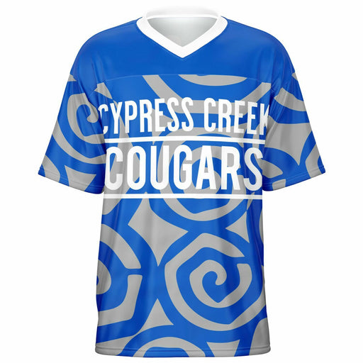 Cypress Creek Cougars football jersey -  ghost view - front