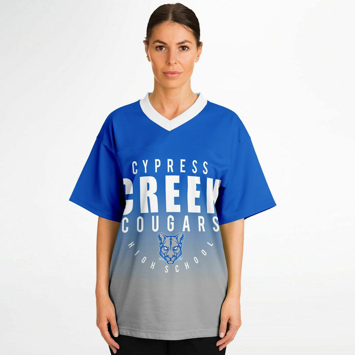 Women wearing Cypress Creek Cougars football jersey