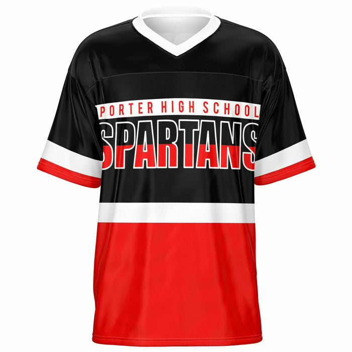 Porter Spartans High School football jersey -  ghost view - front