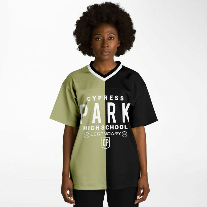 Black woman wearing Cypress Park Tigers football Jersey 04