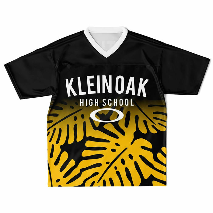 Klein Oak Panthers football jersey laying flat - front 