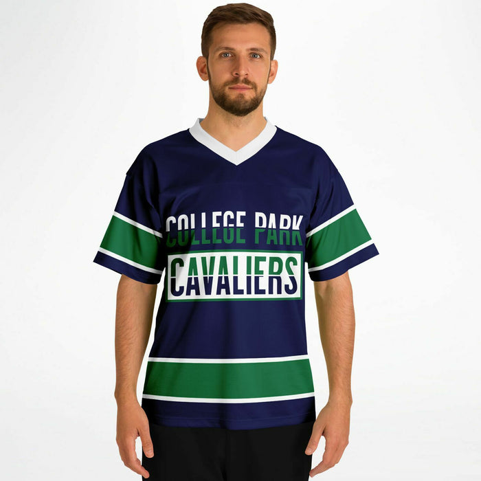 Man wearing College Park Cavaliers football jersey 13