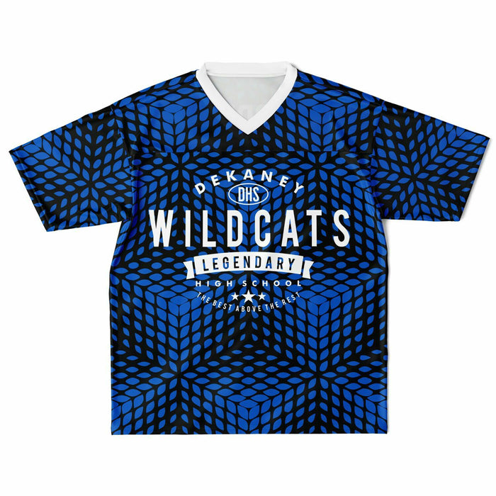 Dekaney Wildcats football jersey laying flat - front 