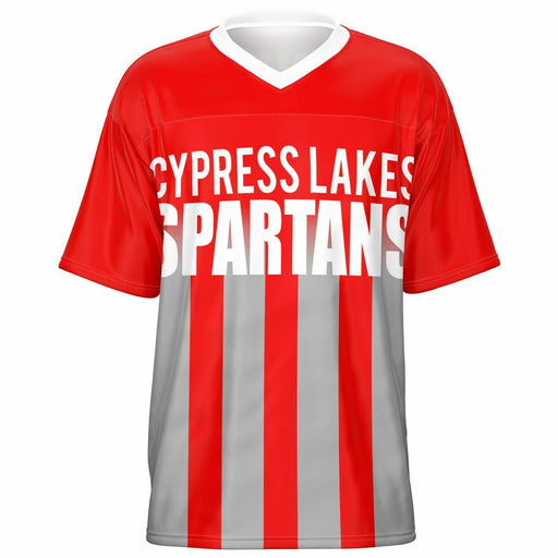 Cypress Lakes Spartans football jersey -  ghost view - front