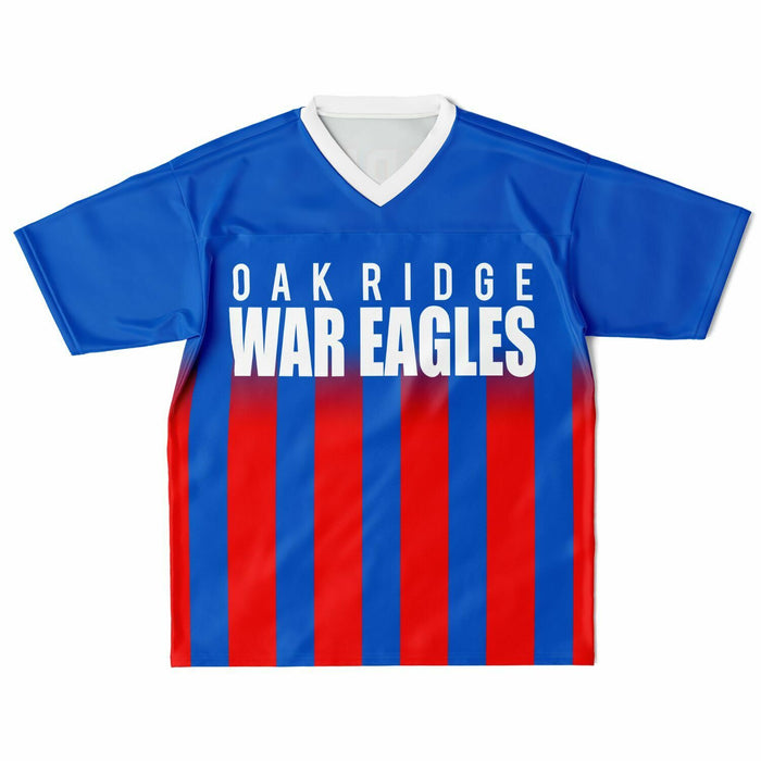 Oak Ridge War Eagles High School football jersey laying flat - front 