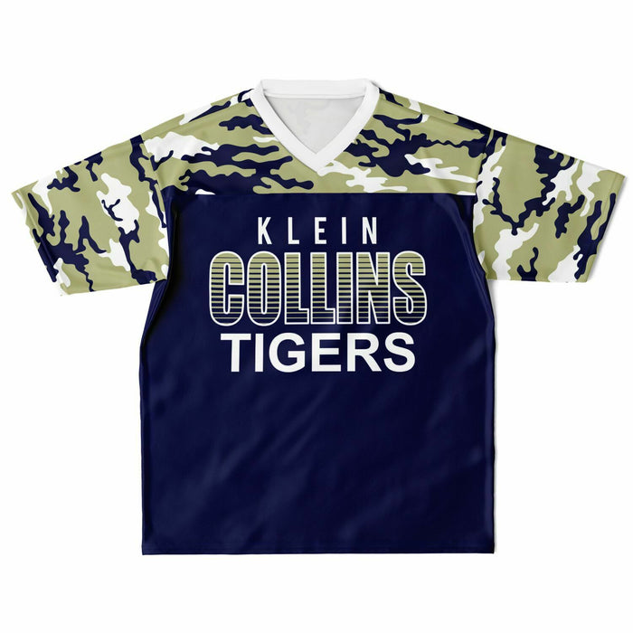 Klein Collins Tigers football jersey laying flat - front  08