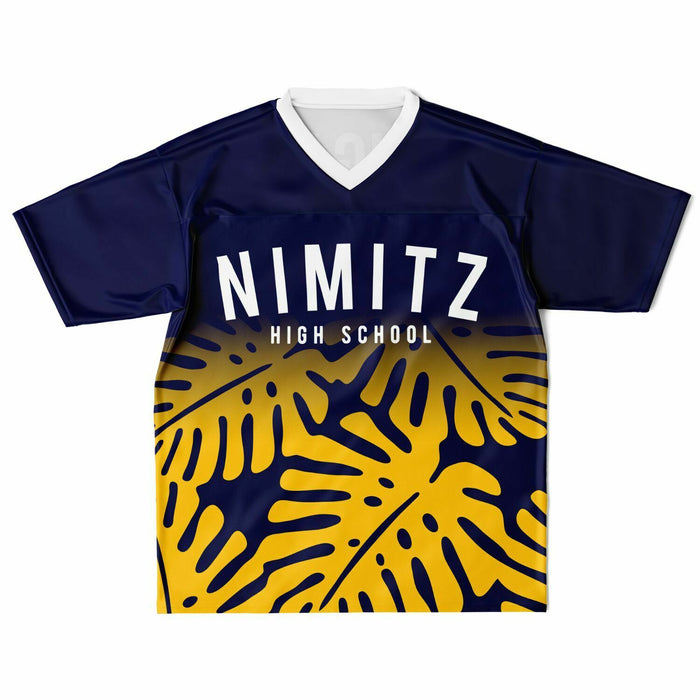 Nimitz Cougars High School football jersey laying flat - front 