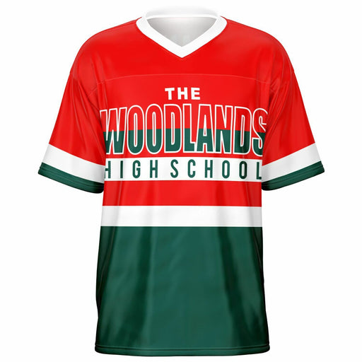 The Woodlands Highlanders High School football jersey -  ghost view - front