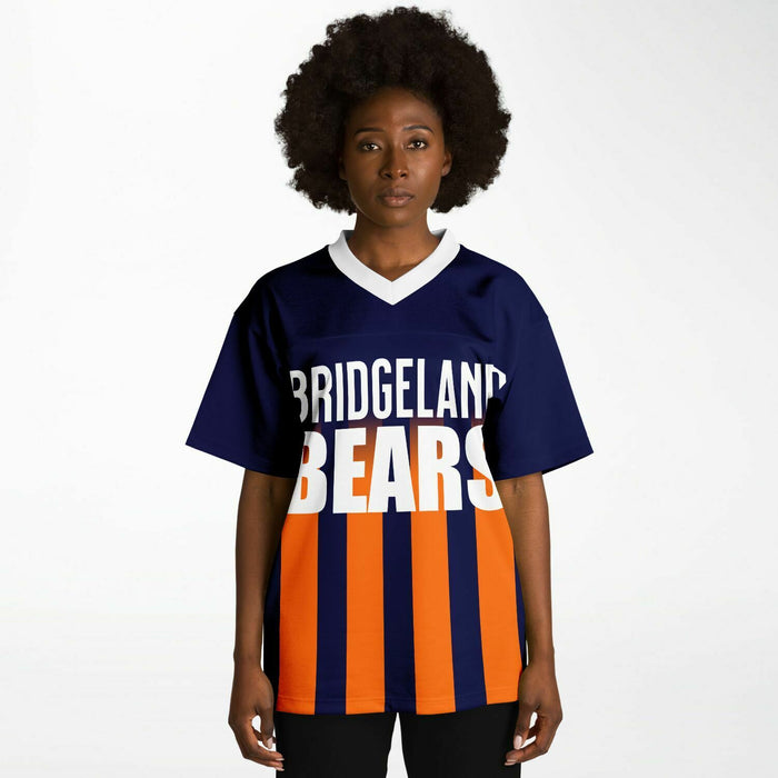 Black woman wearing Bridgeland Bears football Jersey