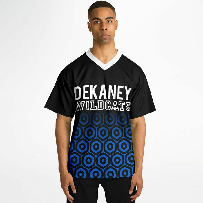 Black man wearing Dekaney Wildcats football Jersey