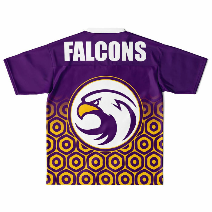 Jersey Village Falcons football jersey laying flat - back