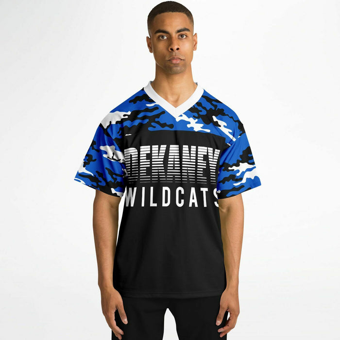 Black man wearing Dekaney Wildcats football Jersey