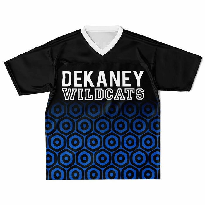 Dekaney Wildcats football jersey laying flat - front 