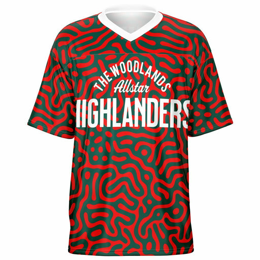 The Woodlands Highlanders High School football jersey -  ghost view - front