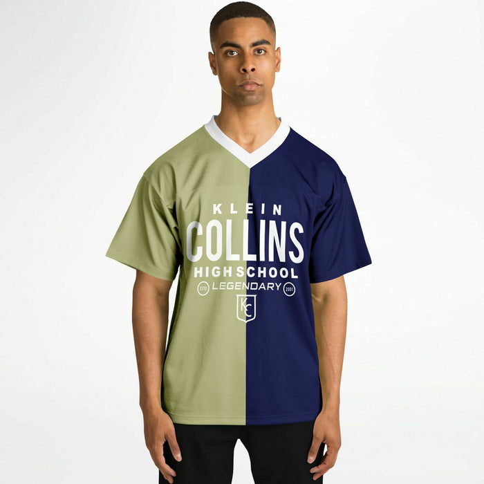 Black man wearing Klein Collins Tigers football Jersey 04