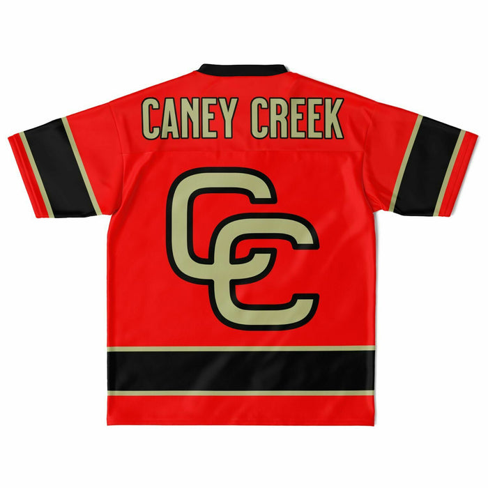 Caney Creek Panthers football jersey laying flat - back 13