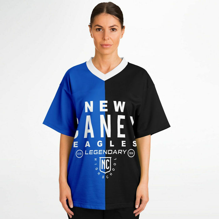 Women wearing New Caney Eagles football jersey 04