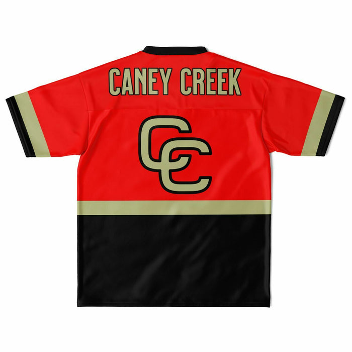 Caney Creek Panthers football jersey laying flat - back 10