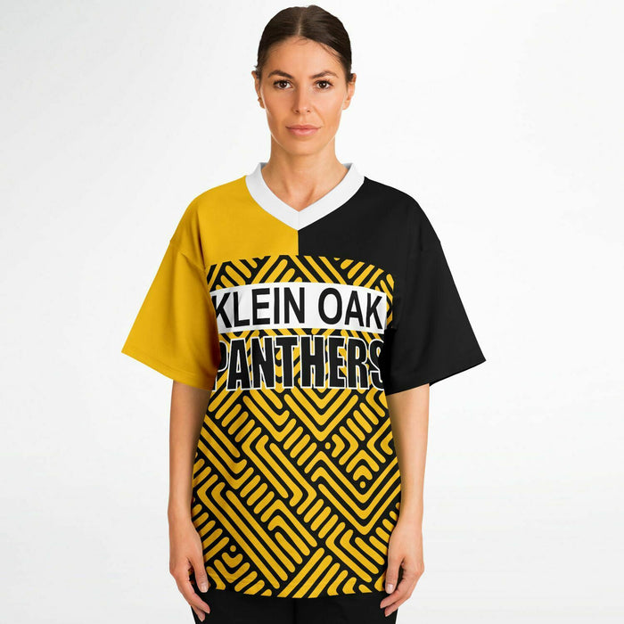 Women wearing Klein Oak Panthers football jersey