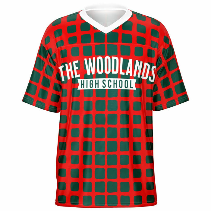 The Woodlands Highlanders High School football jersey -  ghost view - front