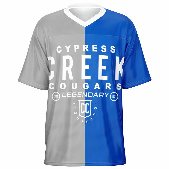 Cypress Creek Cougars football jersey -  ghost view - front