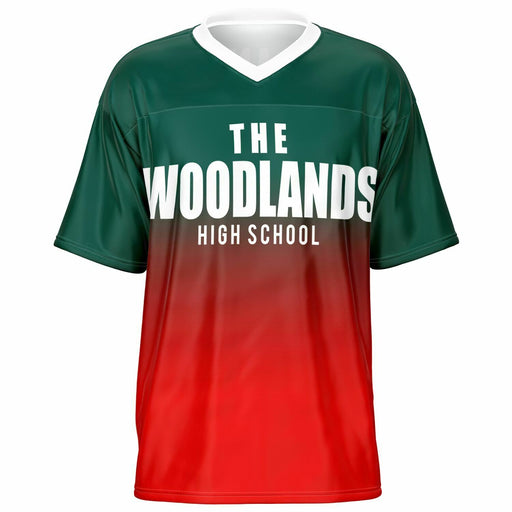 The Woodlands Highlanders High School football jersey -  ghost view - front