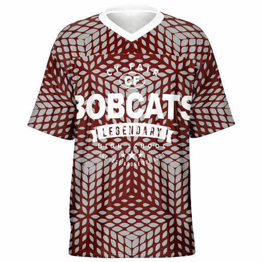 Cy-Fair Bobcats football jersey -  ghost view - front