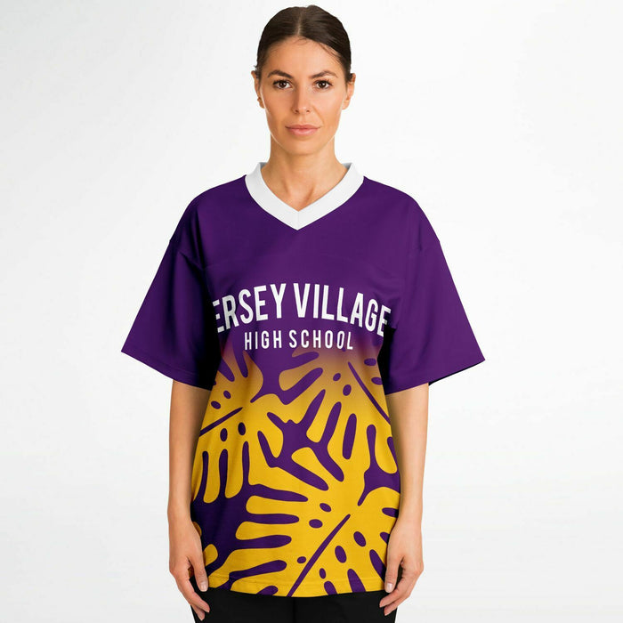 Women wearing Jersey Village Falcons football jersey