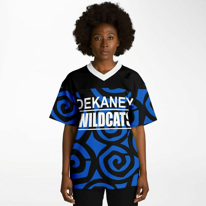 Black woman wearing Dekaney Wildcats football Jersey