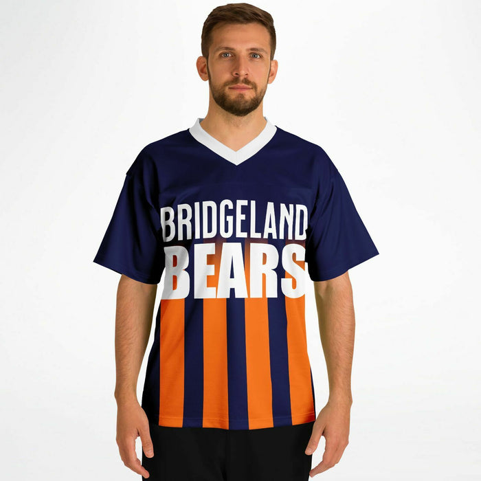 Man wearing Bridgeland Bears football jersey