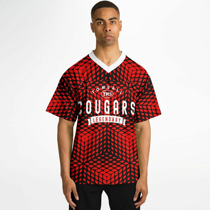 Black man wearing Tomball Cougars High School football Jersey