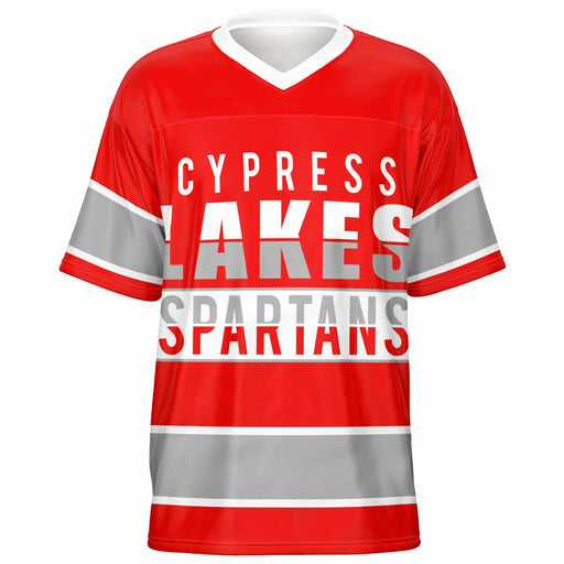 Cypress Lakes Spartans football jersey -  ghost view - front