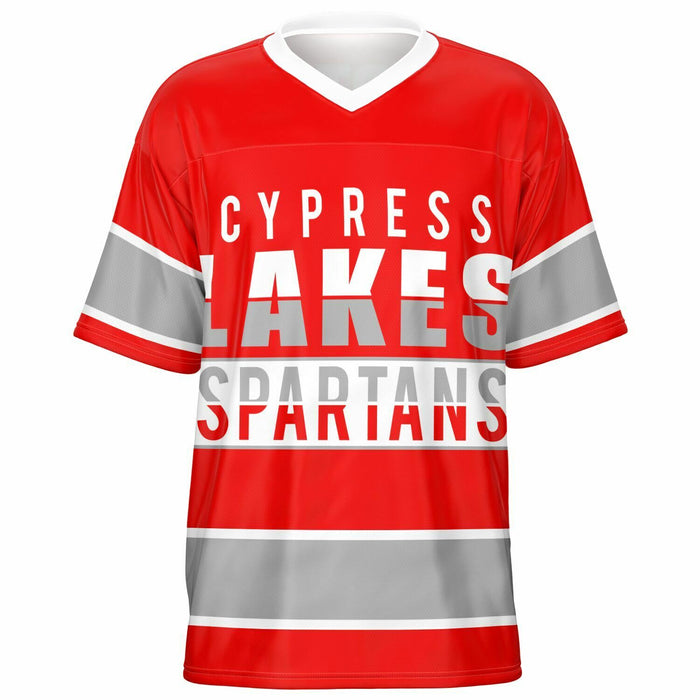 Cypress Lakes Spartans football jersey -  ghost view - front