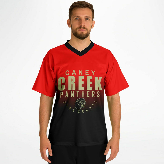 Man wearing Caney Creek Panthers football jersey 05