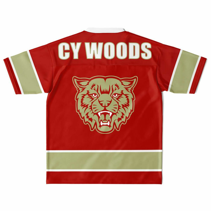 Cypress Woods Wildcats football jersey laying flat - back 13