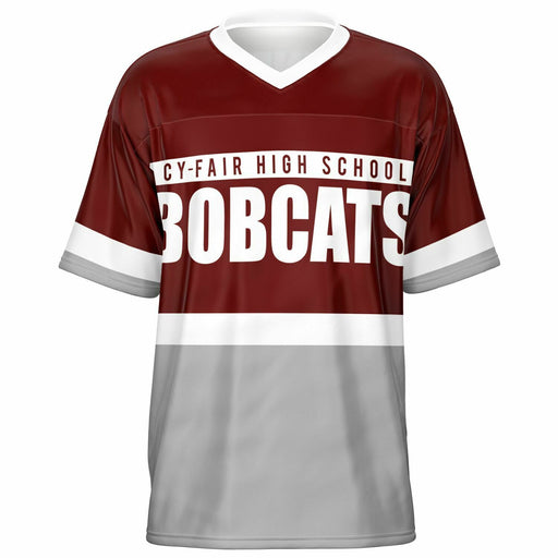 Cy-Fair Bobcats football jersey -  ghost view - front