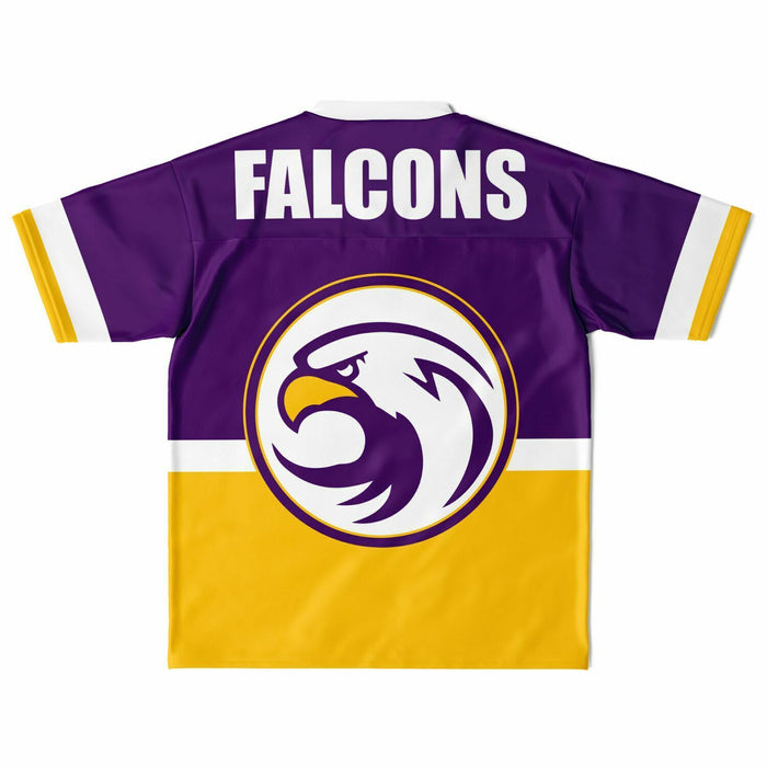 Jersey Village Falcons football jersey laying flat - back