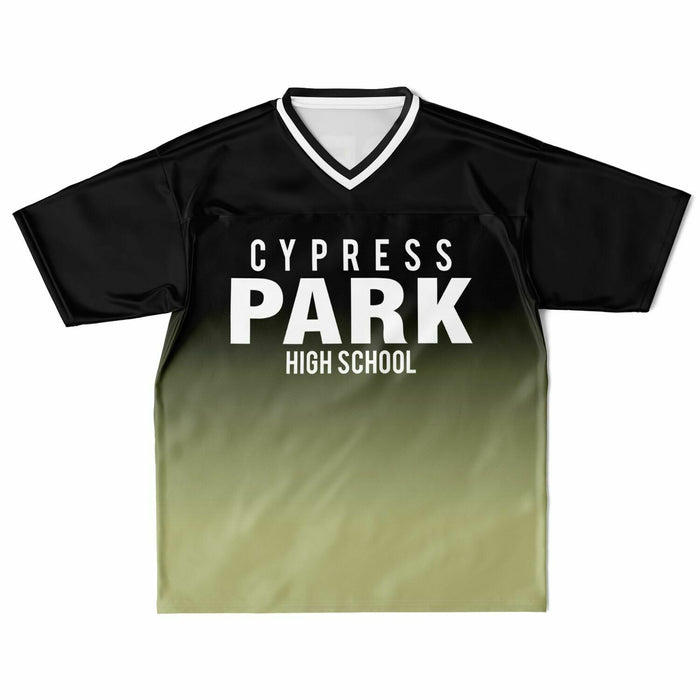 Cypress Park Tigers football jersey laying flat - front  05