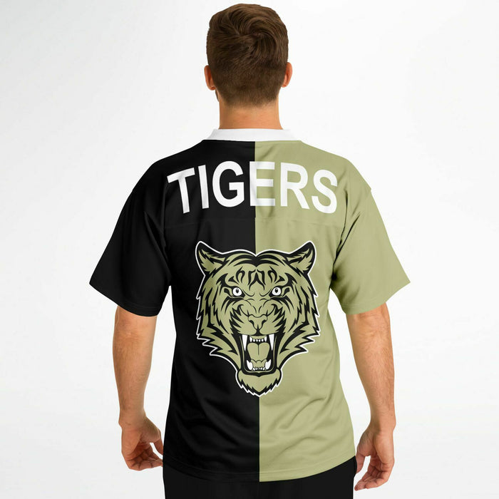 Black man wearing Conroe Tigers football Jersey 04