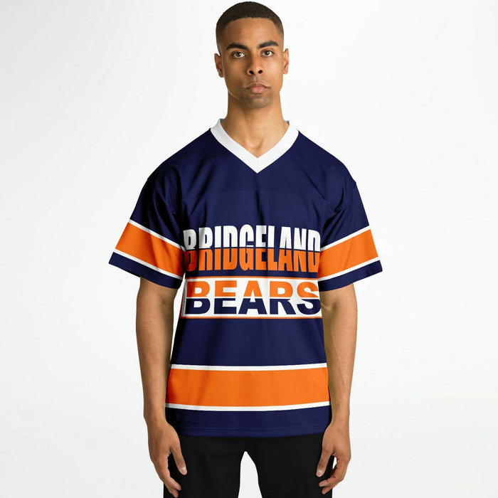 Black man wearing Bridgeland Bears football Jersey