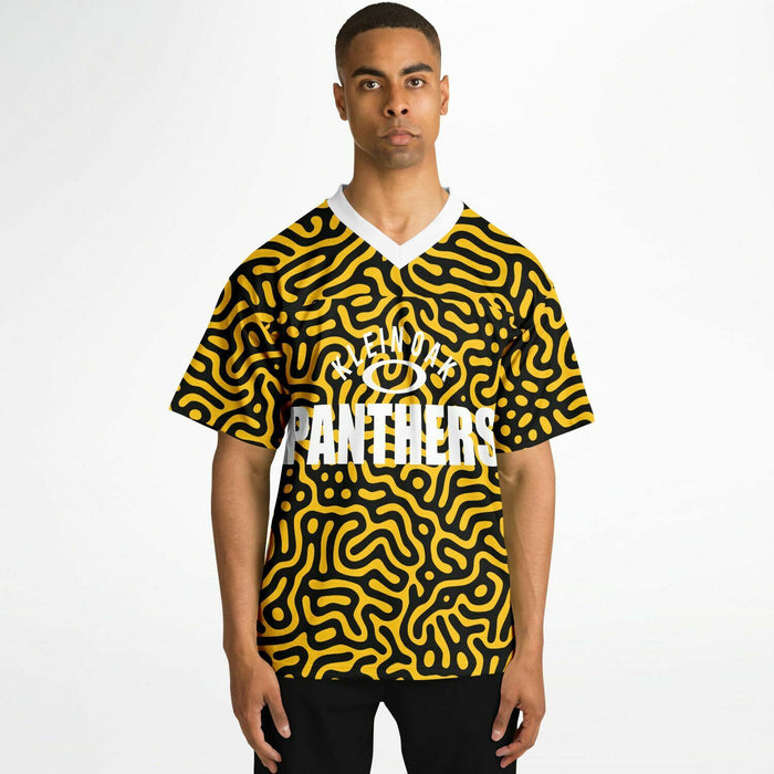 Black man wearing Klein Oak Panthers football Jersey