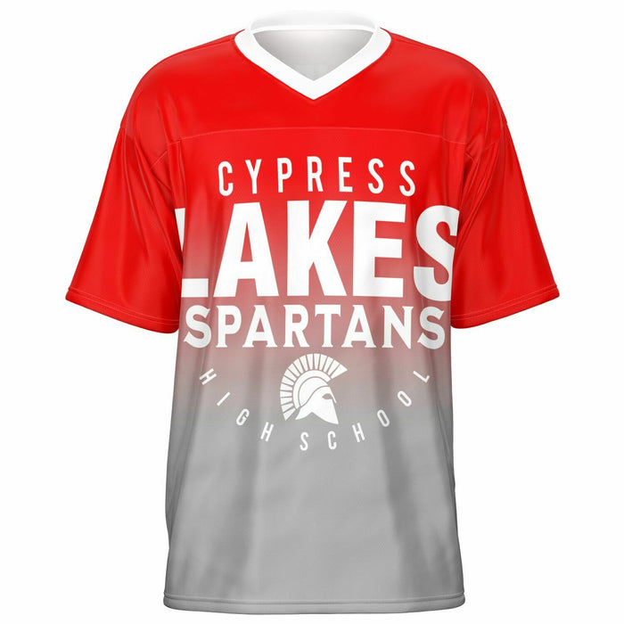 Cypress Lakes Spartans football jersey -  ghost view - front