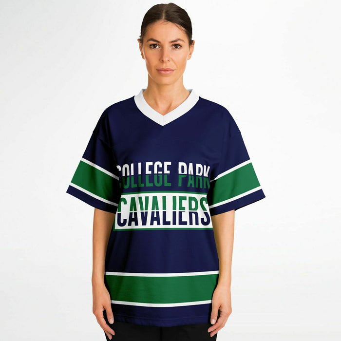 Women wearing College Park Cavaliers football jersey 13