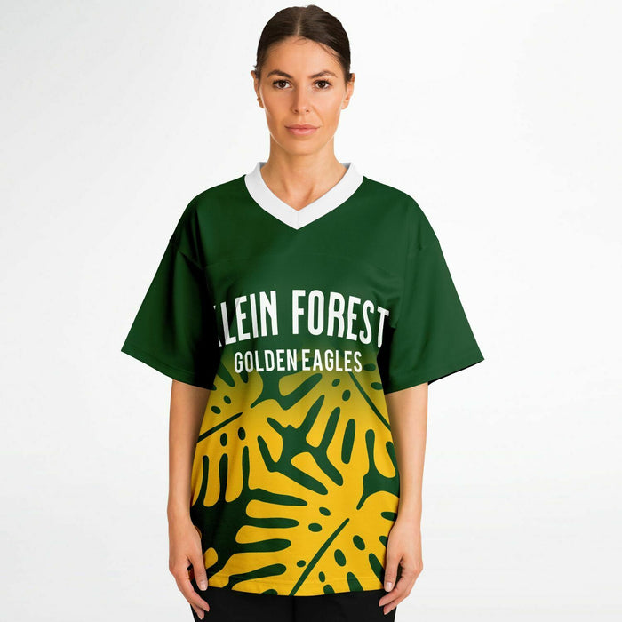 Women wearing Klein Forest Eagles football jersey