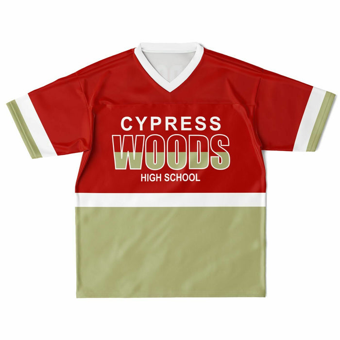 Cypress Woods Wildcats football jersey laying flat - front  10