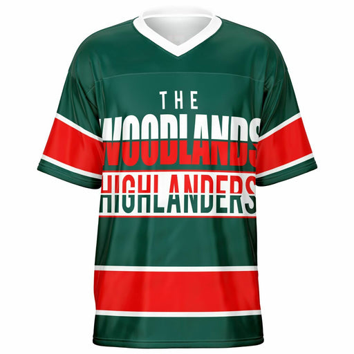 The Woodlands Highlanders High School football jersey -  ghost view - front