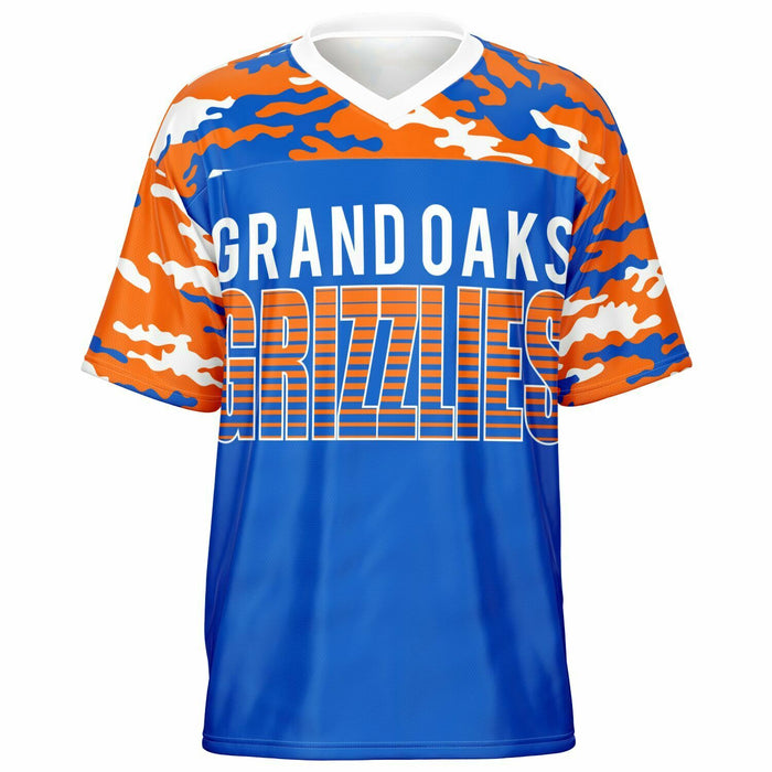 Grand Oaks Grizzlies football jersey -  ghost view - front