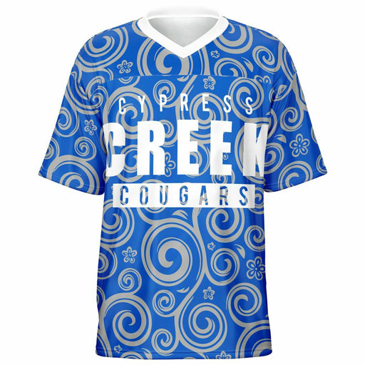 Cypress Creek Cougars football jersey -  ghost view - front