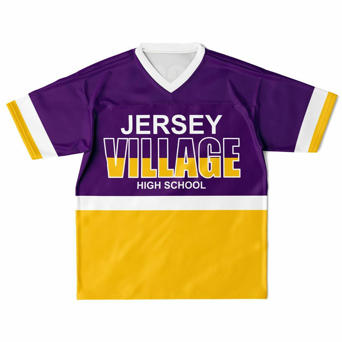 Jersey Village Falcons football jersey laying flat - front 